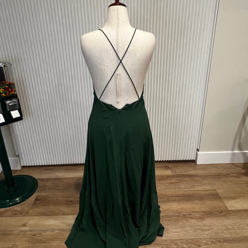VALENTINO Women's Silk-Crepe Maxi Dress Size IT42/US6 In Emerald - Picture 4 of 14